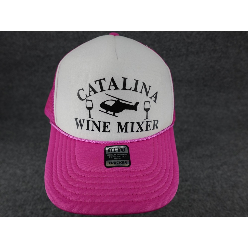 OTTO Catalina Wine Mixer Trucker Hat‎ Pink White Step Brothers Movie OSFM Cap